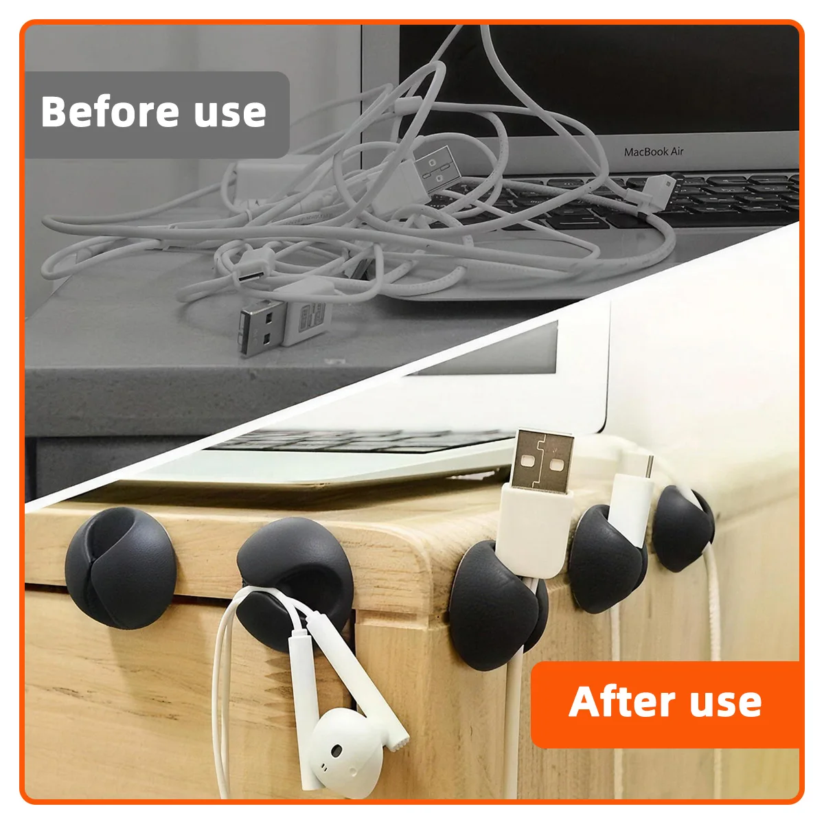 Data Cable Holder Self-Adhesive Organizing Clip Desktop Cable Fixing Desktop Office Car Bedside Table Multi-Purpose Organizing thumbnail 2