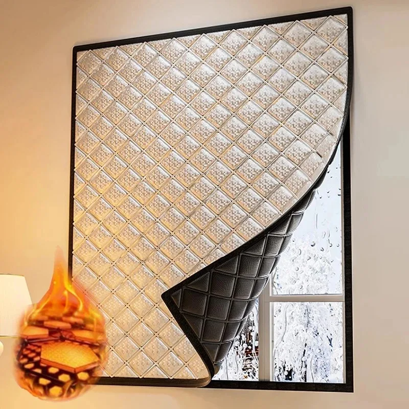 1P No-Drill Thermal Window Film Thickened Self-Adhesive Insulation Cover Easy Install Cold-Blocking Design for Warm Winter Home thumbnail 2