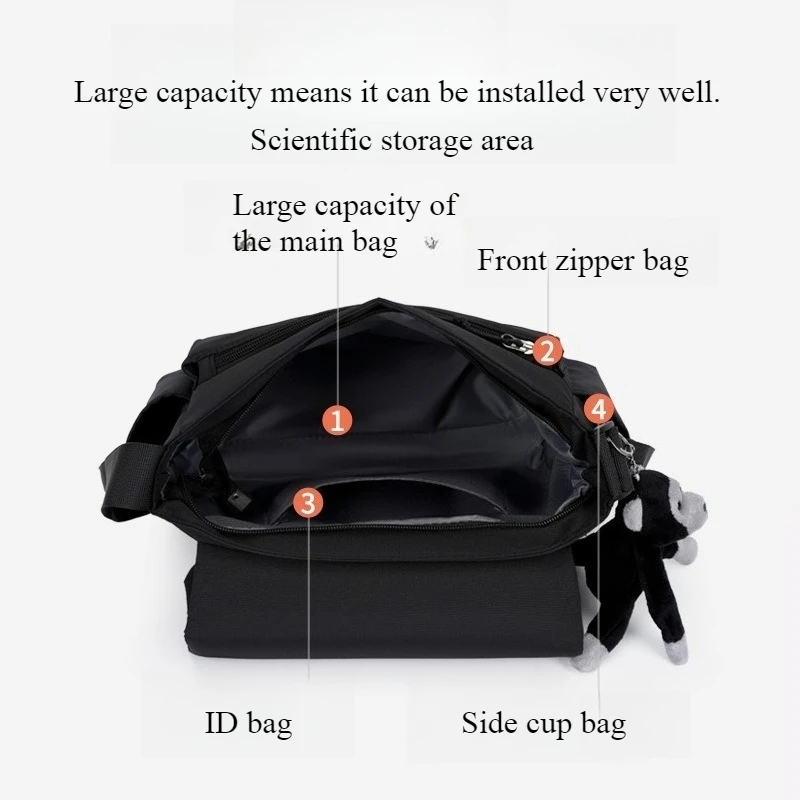 Men's crossbody bag shoulder bag practical large-capacity backpack men's bag commuter waterproof casual flat school bag thumbnail 4