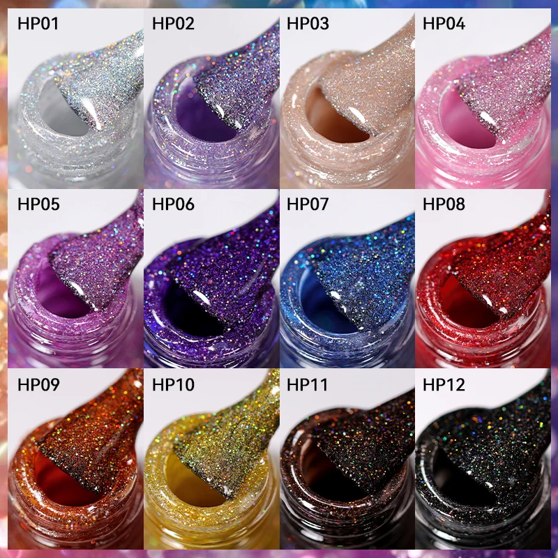 LILYCUTE 7ml Nail Polish Holographic Reflective Colorful Shining Effec Manicure Nail Art Varnish No Need Lamp Air Dry thumbnail 3