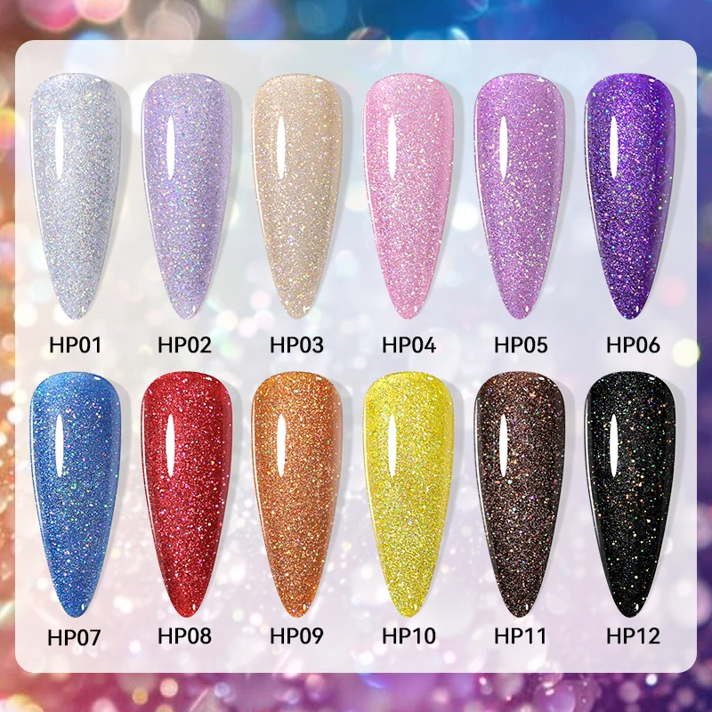 LILYCUTE 7ml Nail Polish Holographic Reflective Colorful Shining Effec Manicure Nail Art Varnish No Need Lamp Air Dry thumbnail 2