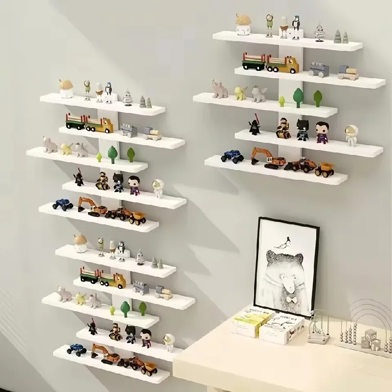 Lightweight Wall-Mounted 5-Tier Display Shelf for Building Block Figures - Large Capacity, Easy Install Blind Box Organizer Rack thumbnail 2