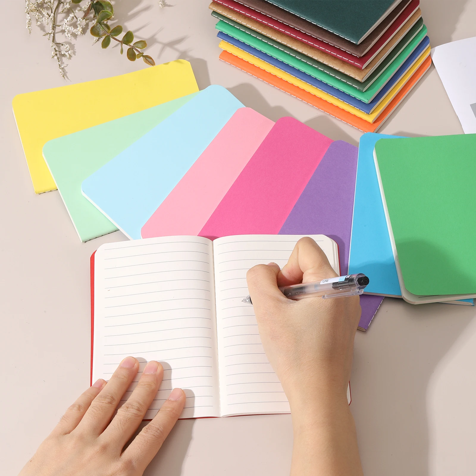 4/6Pcs A6 Mini Pocket Notebook Kraft Paper Lined Journal Memo Pad 30 Sheets/60 Pages Portable Notebook Notepad Office Supplies thumbnail 6