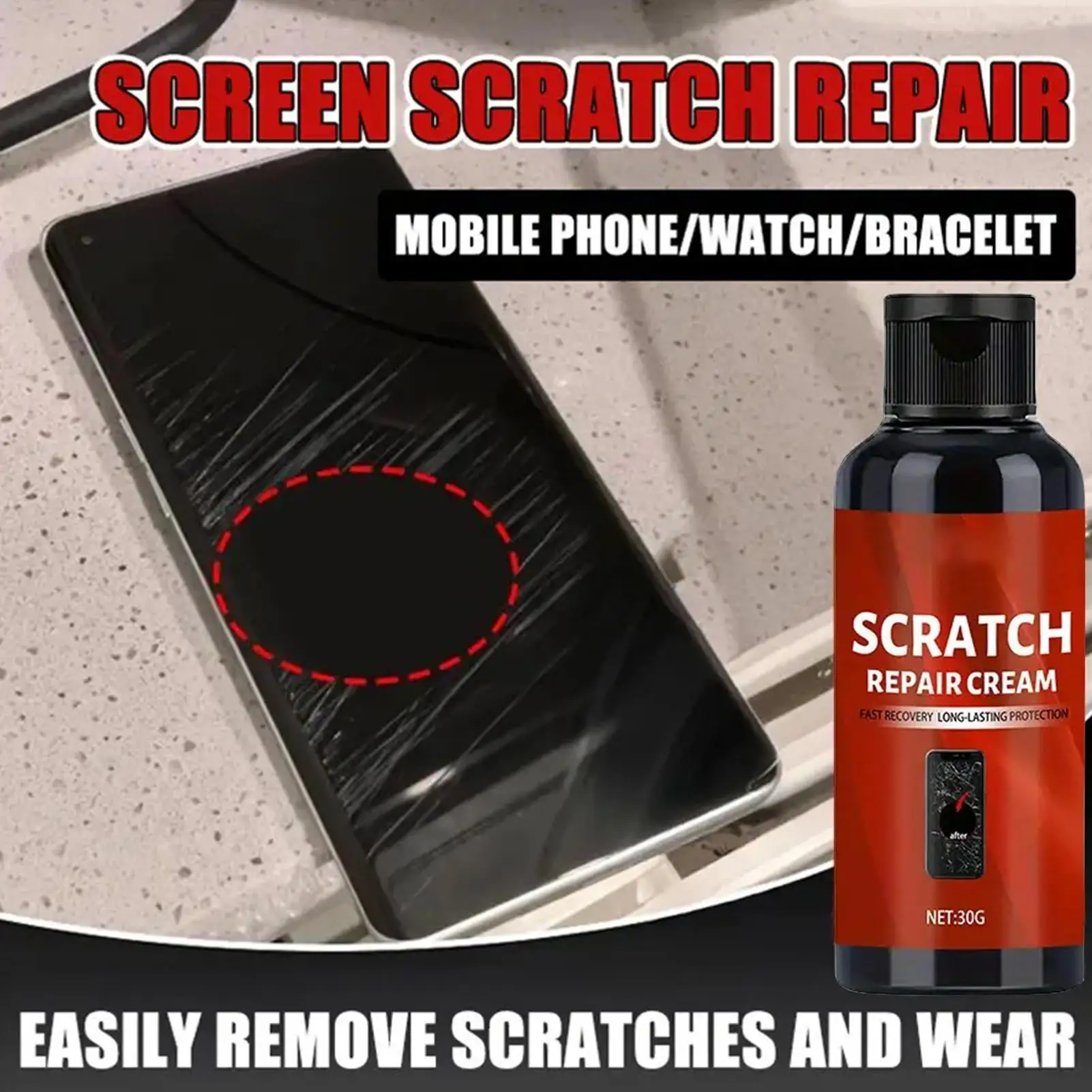 Glass Scratch Remover Cream Quick Fix Polish Kit For Phone Screen Laptop Touchscreen Electronics Scratch Repair Maintenance thumbnail 5