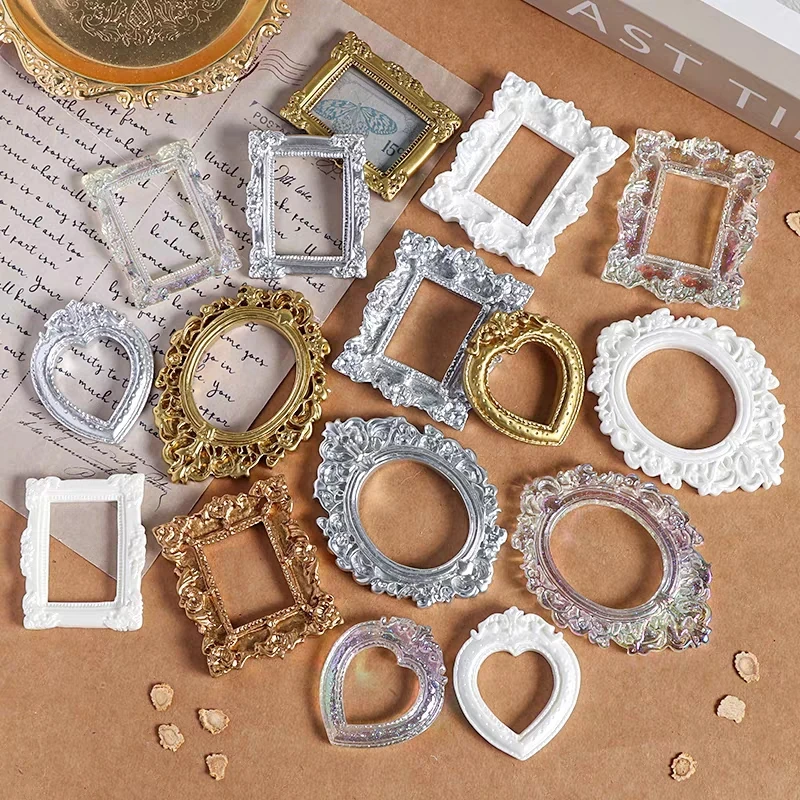 12Pcs Dollhouse Frame Ornament Mini Albums Mini Picture Frame European Retro Picture Frame Exquisite Relief Shooting Props thumbnail 2