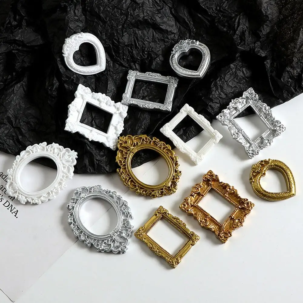 12Pcs Dollhouse Frame Ornament Mini Albums Mini Picture Frame European Retro Picture Frame Exquisite Relief Shooting Props thumbnail 4