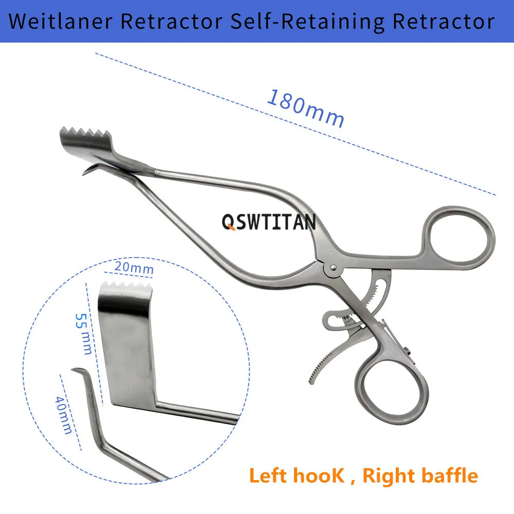 QSWTITAN Orthopedics Weitlaner Retractor Self-Retaining with Tissue Protective Baffle Veterinary orthopedic instrument thumbnail 6
