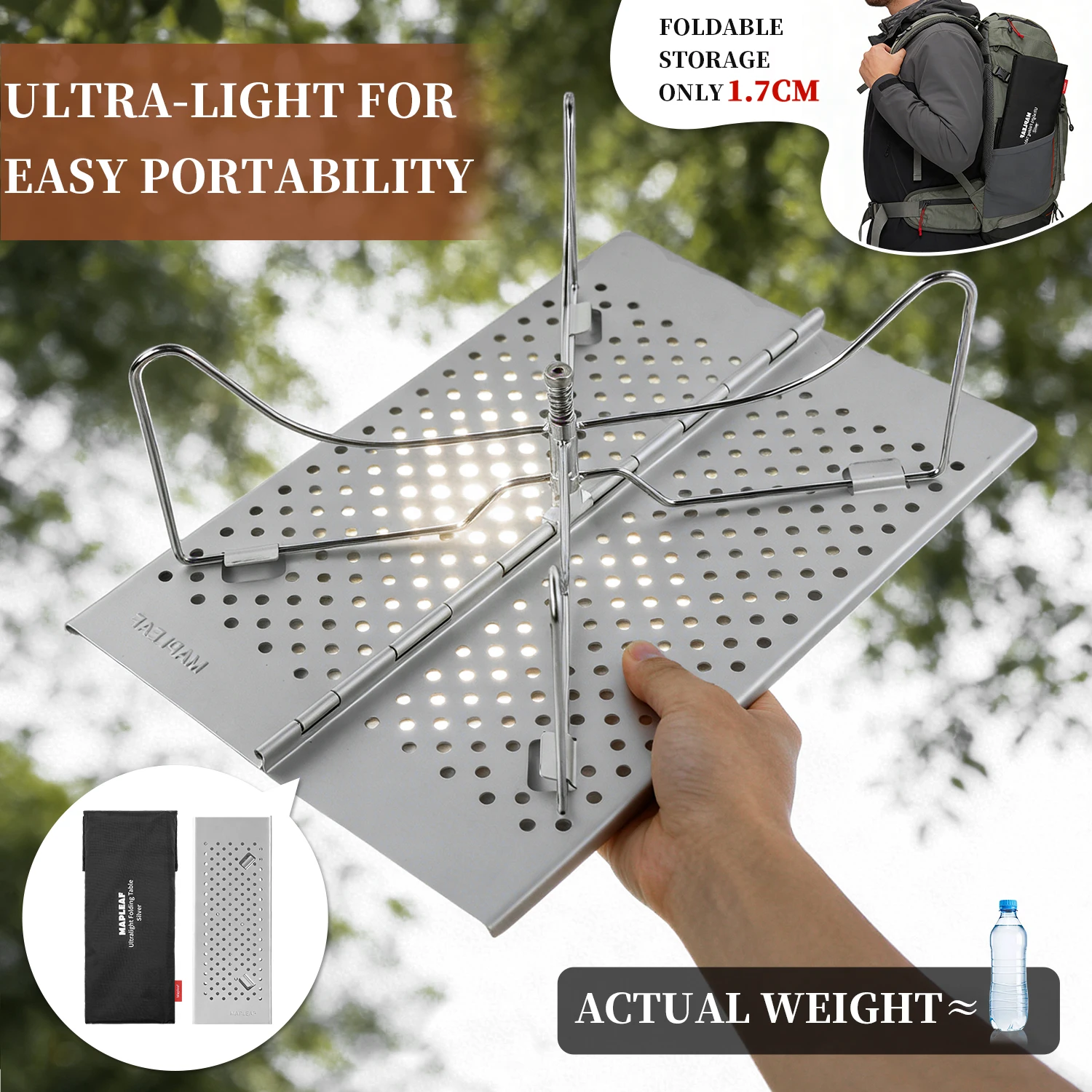 MAPLEAF Camping Mini Table Ultralight High Load 15kg Easy Clean Fishing Table Outdoor Portable Folding Hiking Desk Picnic Table thumbnail 3