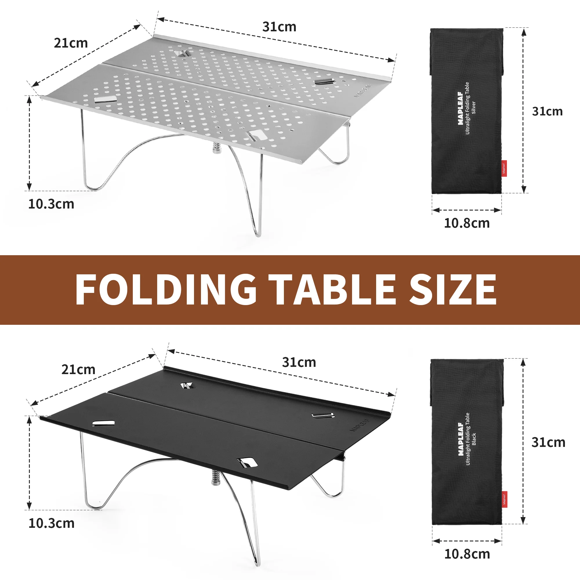 MAPLEAF Camping Mini Table Ultralight High Load 15kg Easy Clean Fishing Table Outdoor Portable Folding Hiking Desk Picnic Table thumbnail 5