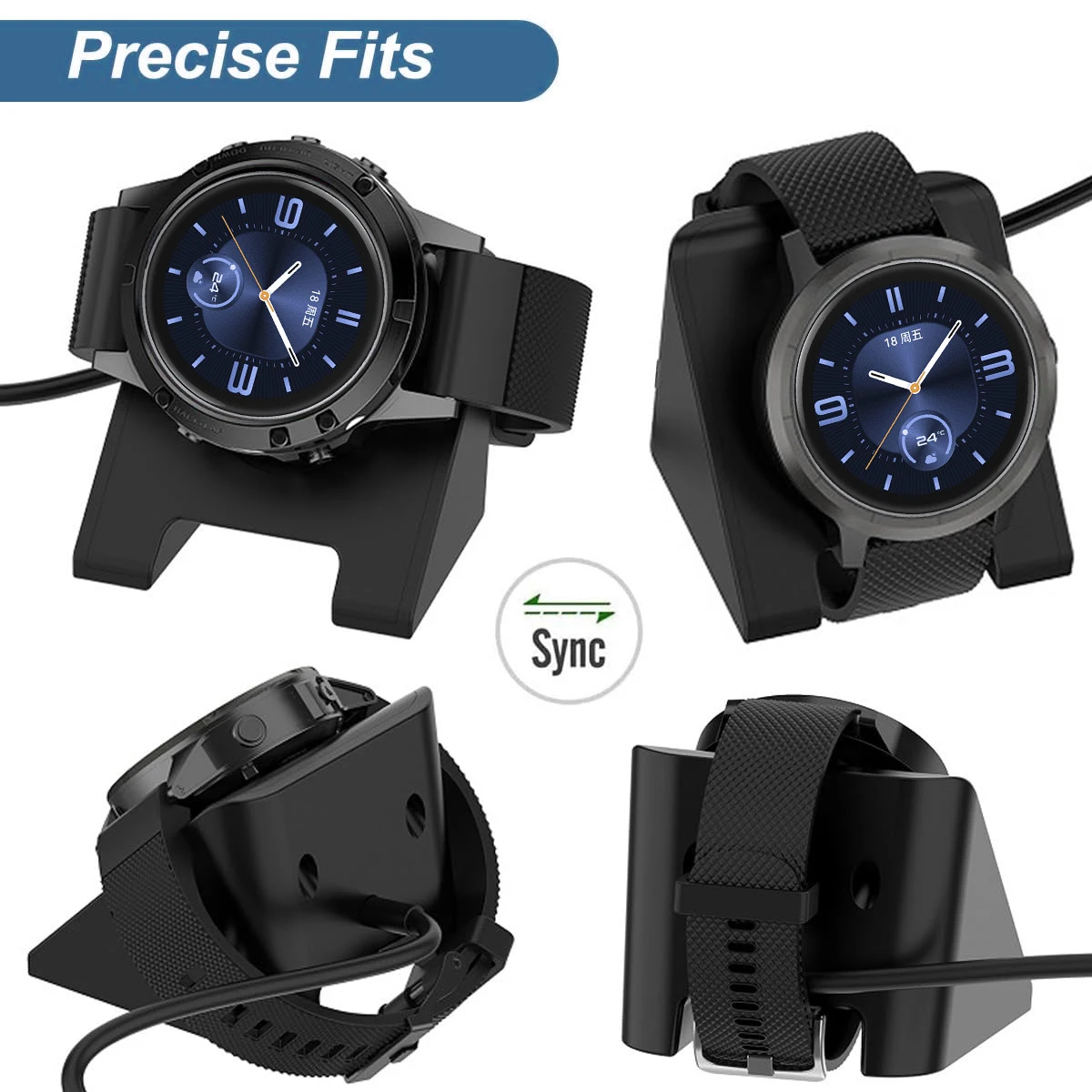 Charger Dock For Garmin Fenix 8 7 7S 7X 5 5S 5X Enduro3 6 6S 6X / Venu 2 2S D2 AirTypeC Charging Cable USB Stand Station Date thumbnail 2