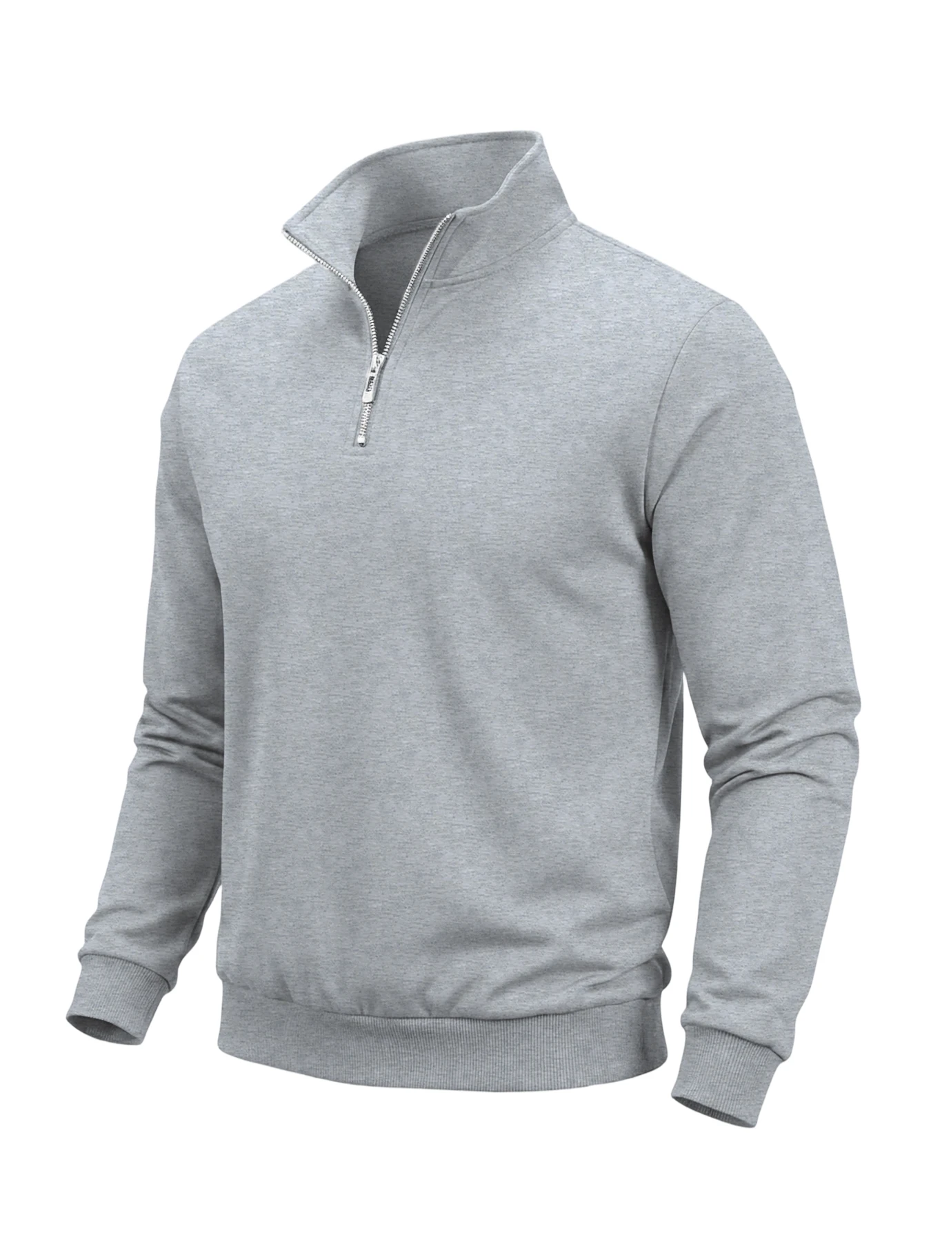 Spring Autumn Men's Half Zipper Sweatshirts Solid Color Turtleneck Pullover Sweaters Men Outdoor Long Sleeve Top Streetwear thumbnail 2