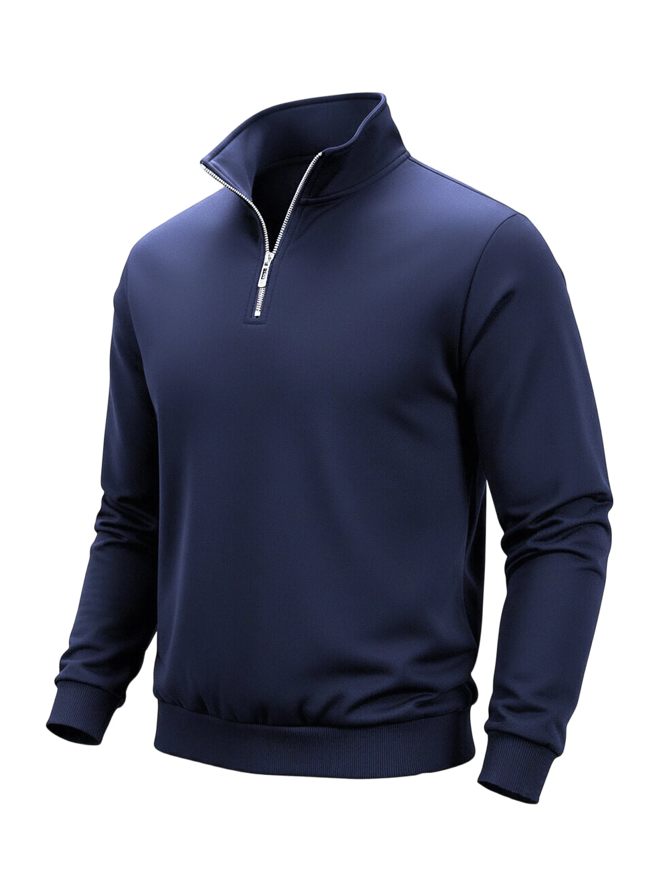 Spring Autumn Men's Half Zipper Sweatshirts Solid Color Turtleneck Pullover Sweaters Men Outdoor Long Sleeve Top Streetwear thumbnail 6