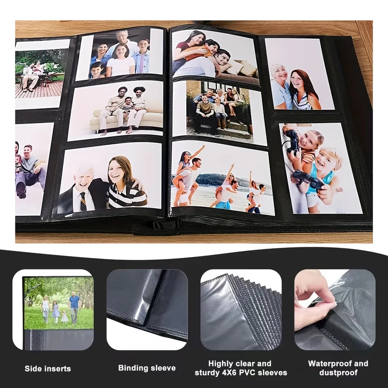 Linen large Photo Album Scrapbook 200/300/600 Pockets for 4x6 Photos Slip-in memory books Wedding Baby Family Anniversary Photo thumbnail 5