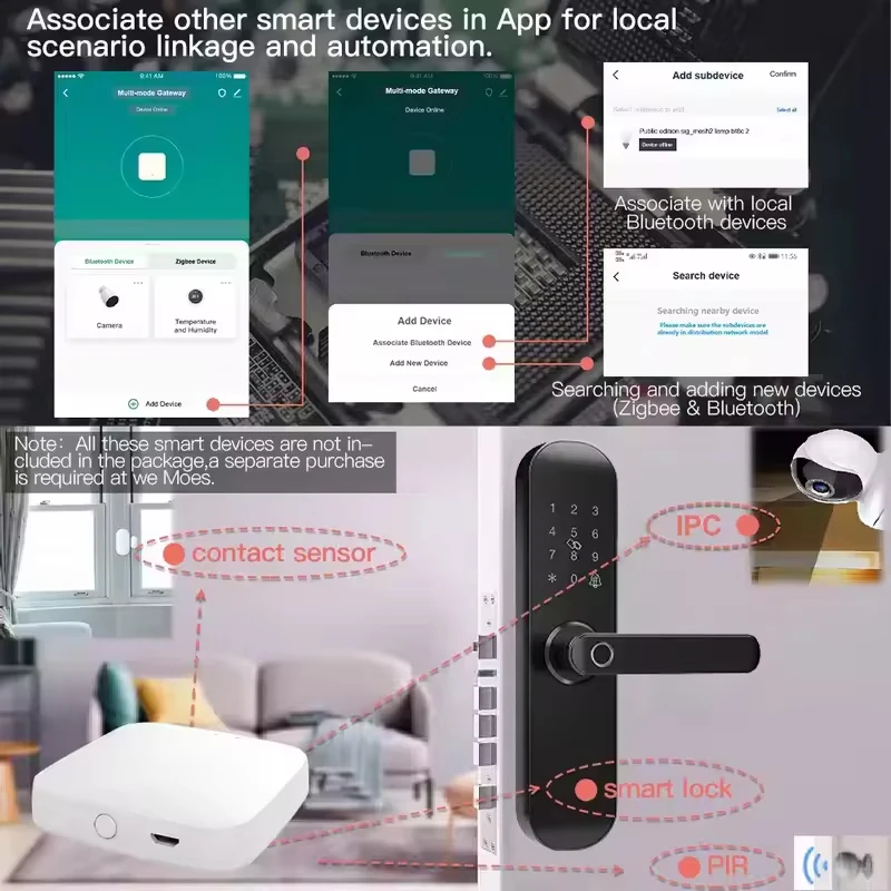 MOES Tuya ZigBee3.0 Smart Hub, Wireless/Wired Gateway Bridge SmartLife App Remote Control Works with Alexa Google Home Assistant thumbnail 4