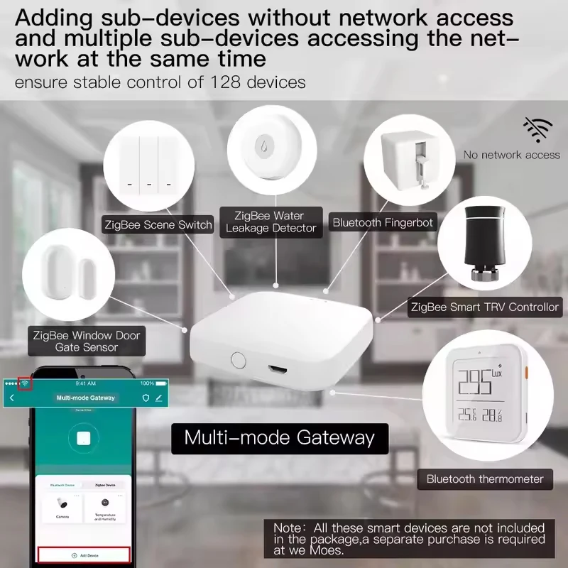 MOES Tuya ZigBee3.0 Smart Hub, Wireless/Wired Gateway Bridge SmartLife App Remote Control Works with Alexa Google Home Assistant thumbnail 5