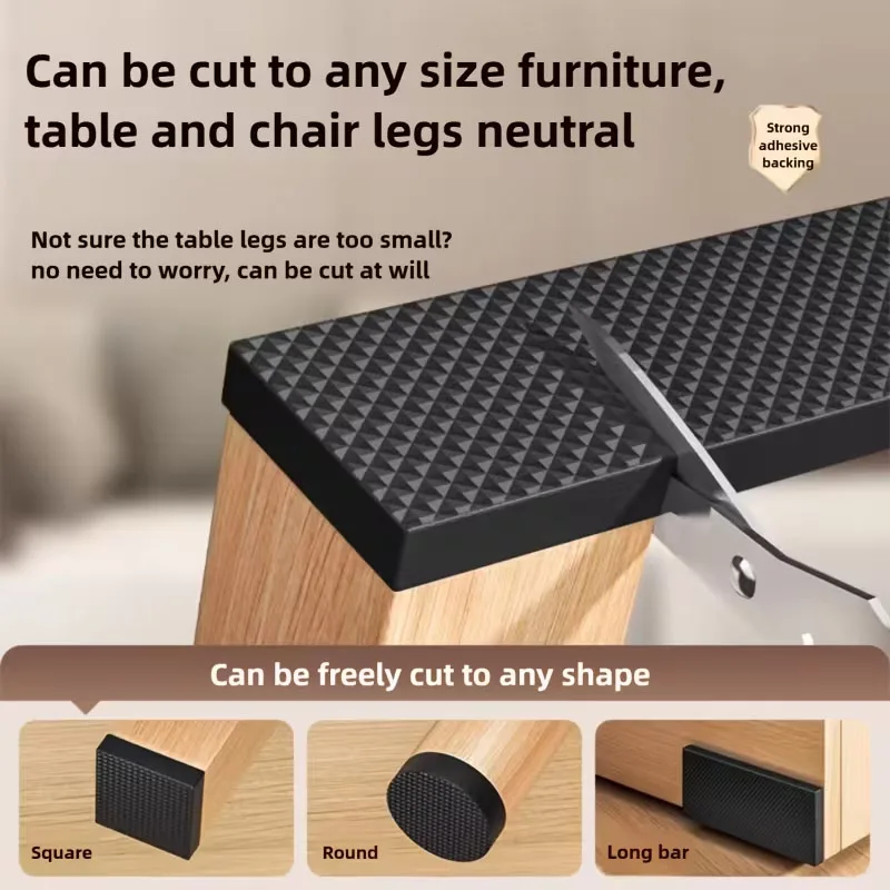 DIY Anti-slip Furniture Pads Mute Mats Bumper Damper Thick Non-Slip Pad Foot Cover Self Adhesive Table Chair Foot Protection Pad thumbnail 2