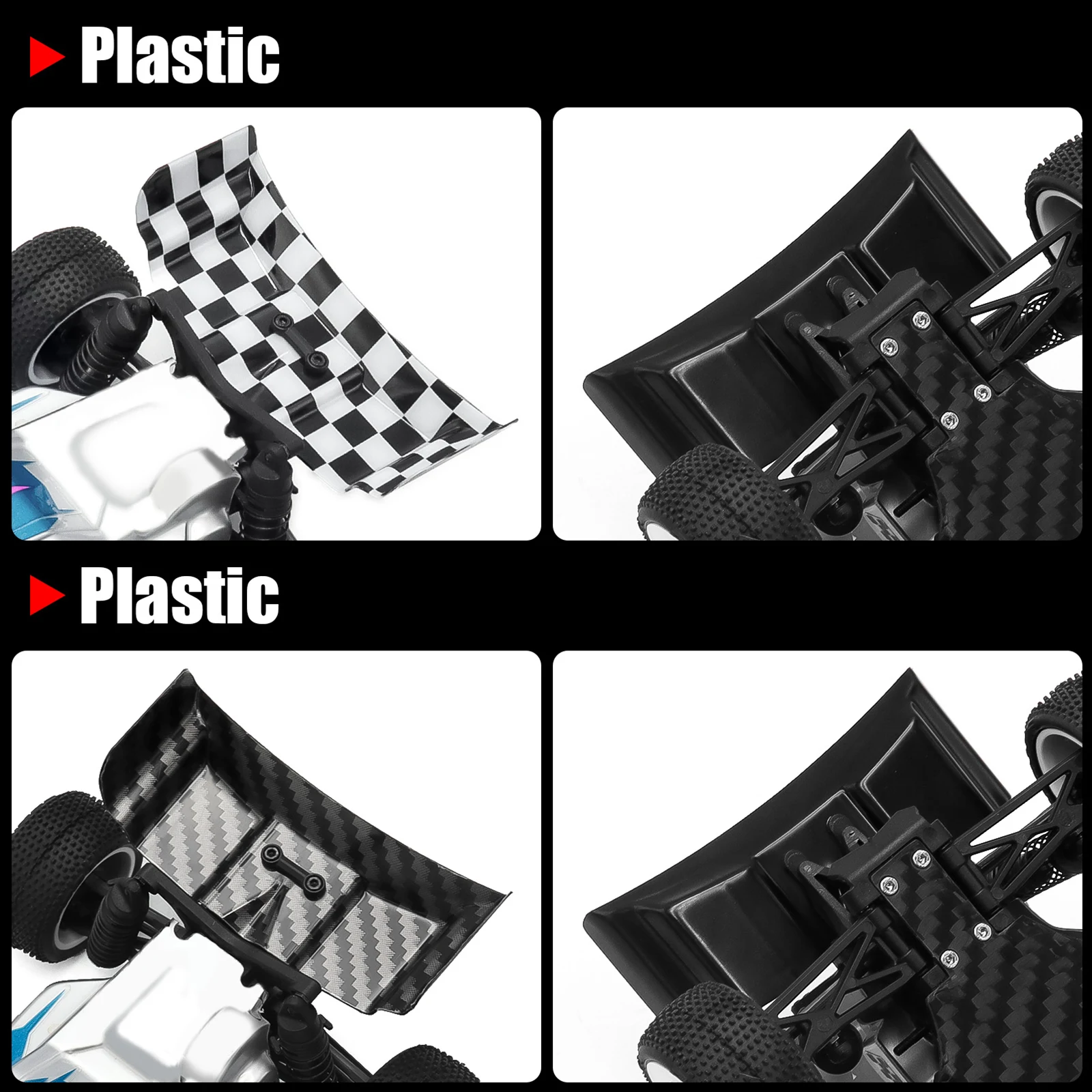 Carbon Fiber Adjustable Rear/tail Wing RC Car Tail Wing Body Rear Spoiler for Losi 1/24 Micro-B 2WD Buggy Upgrade Part Accessory thumbnail 4