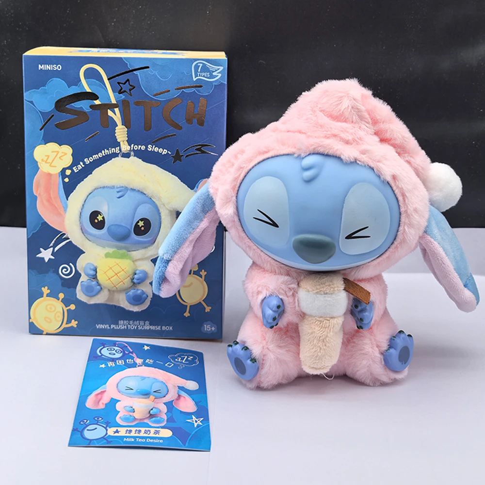 2026 Stitch Eat Something Before Sleep Series Blind Box Plush Dolls Pendant Cute Doll Ornament Mystery Box Surprise Toys Gifts