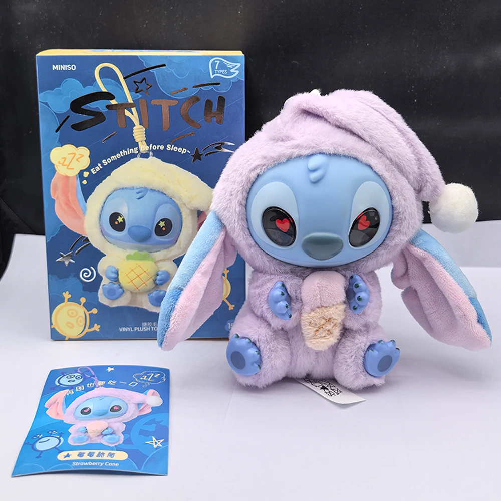 2026 Stitch Eat Something Before Sleep Series Blind Box Plush Dolls Pendant Cute Doll Ornament Mystery Box Surprise Toys Gifts thumbnail 5