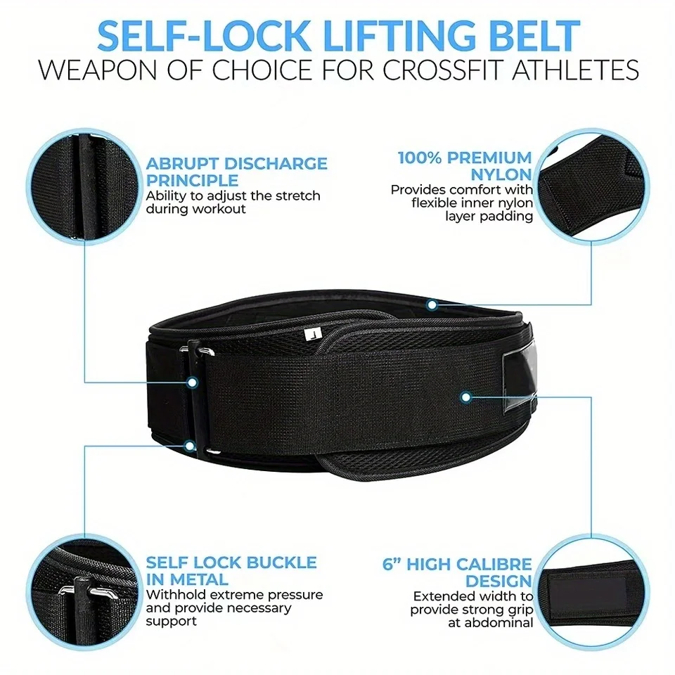 Sports Fitness Weight Lifting Waist Belts Gym Workout Lumbar Back Support, Powerlifting, Strength Training, Squat, Weightlifting thumbnail 3