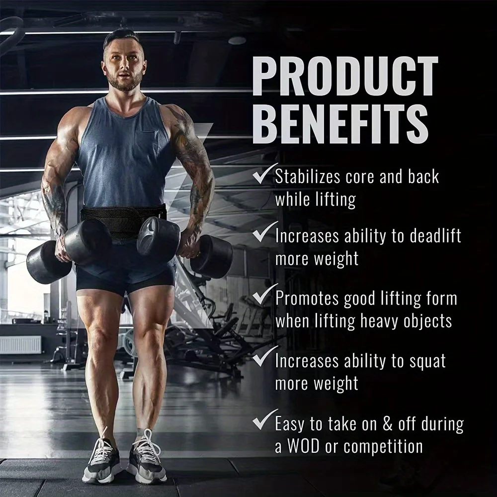 Sports Fitness Weight Lifting Waist Belts Gym Workout Lumbar Back Support, Powerlifting, Strength Training, Squat, Weightlifting thumbnail 6