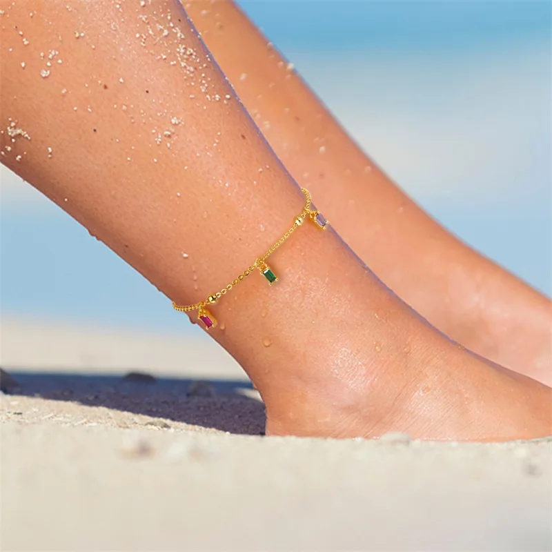 Cute S925 Sterling Silver Pink Heart Anklet Full-Diamond Heart Adjustable Chain For Daily Versatile Jewelry thumbnail 5