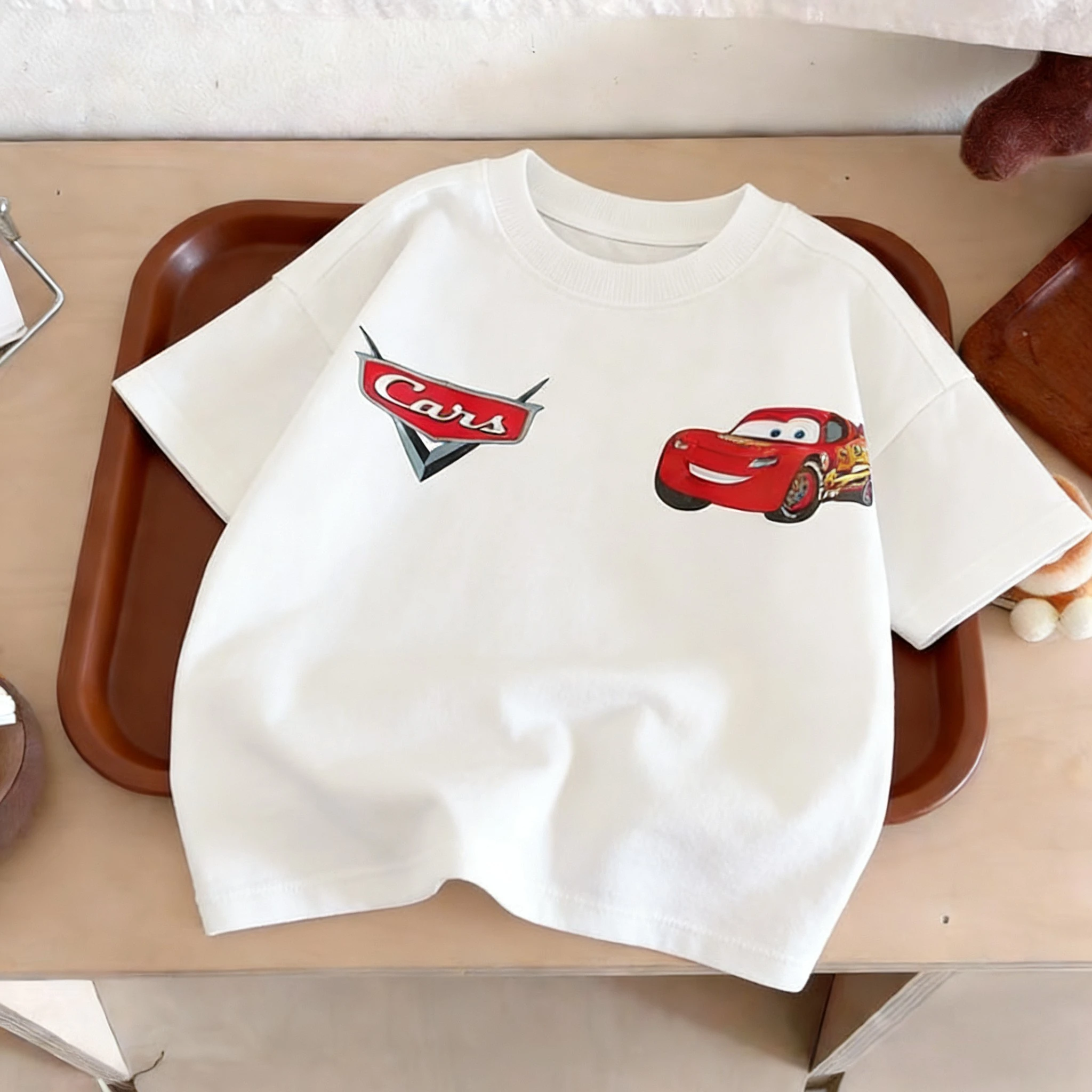 Summer Clothing Printed Cartoon Car Boys Tshirts Tops Short-sleeved Children's Wear Round Collar T-shirt Kids Costume T Shirts thumbnail 3