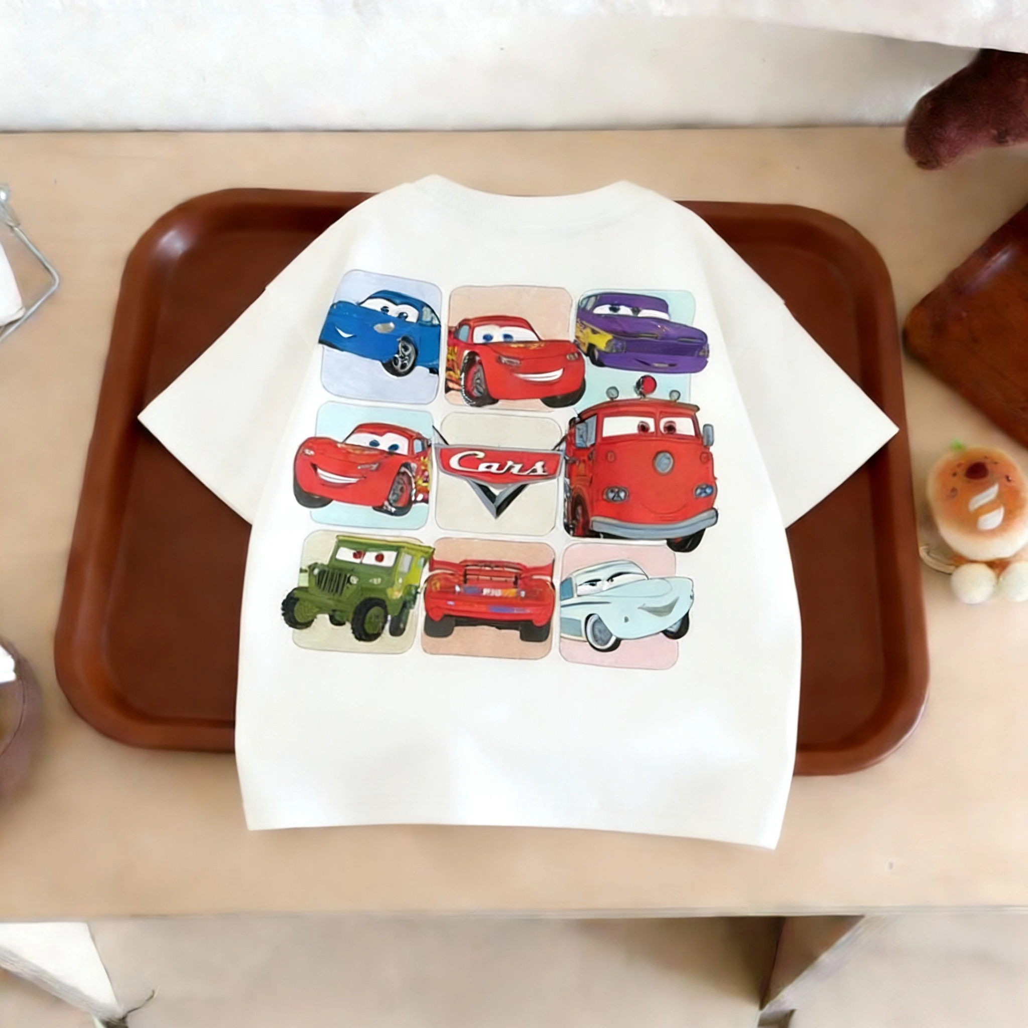 Summer Clothing Printed Cartoon Car Boys Tshirts Tops Short-sleeved Children's Wear Round Collar T-shirt Kids Costume T Shirts thumbnail 4