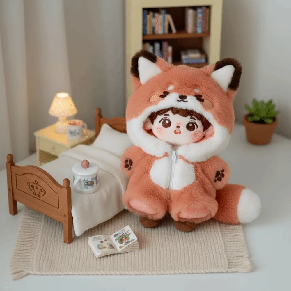 Cartoon Cute Doll Clothing Outfit For 20cm Cotton Clothes Fox Bunny Jumpsuit Animal Onesize Dolls Accessories Costume thumbnail 3