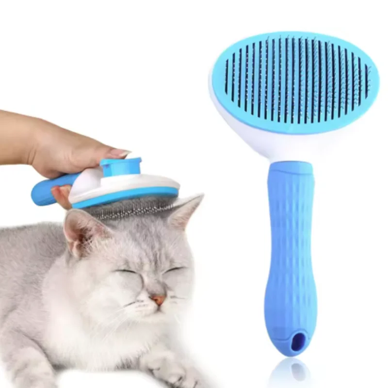 Pet Dog Brush Cat Comb Self Cleaning Pet Hair Remover Brush For Dogs Cats Grooming Tools Pets Dematting Comb Dogs Accessories thumbnail 2