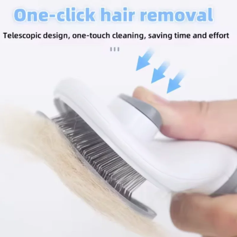 Pet Dog Brush Cat Comb Self Cleaning Pet Hair Remover Brush For Dogs Cats Grooming Tools Pets Dematting Comb Dogs Accessories thumbnail 4