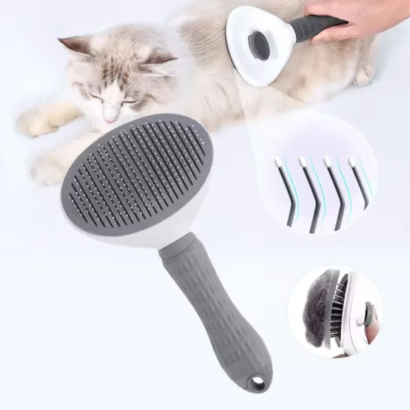 Pet Dog Brush Cat Comb Self Cleaning Pet Hair Remover Brush For Dogs Cats Grooming Tools Pets Dematting Comb Dogs Accessories thumbnail 6