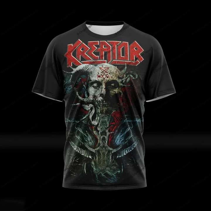 New Rock Kreator Band 3D Printed Men's and Women's T-shirts Fashion Short Sleeves Hip Hop Street Harajuku Top Men's Clothing thumbnail 3