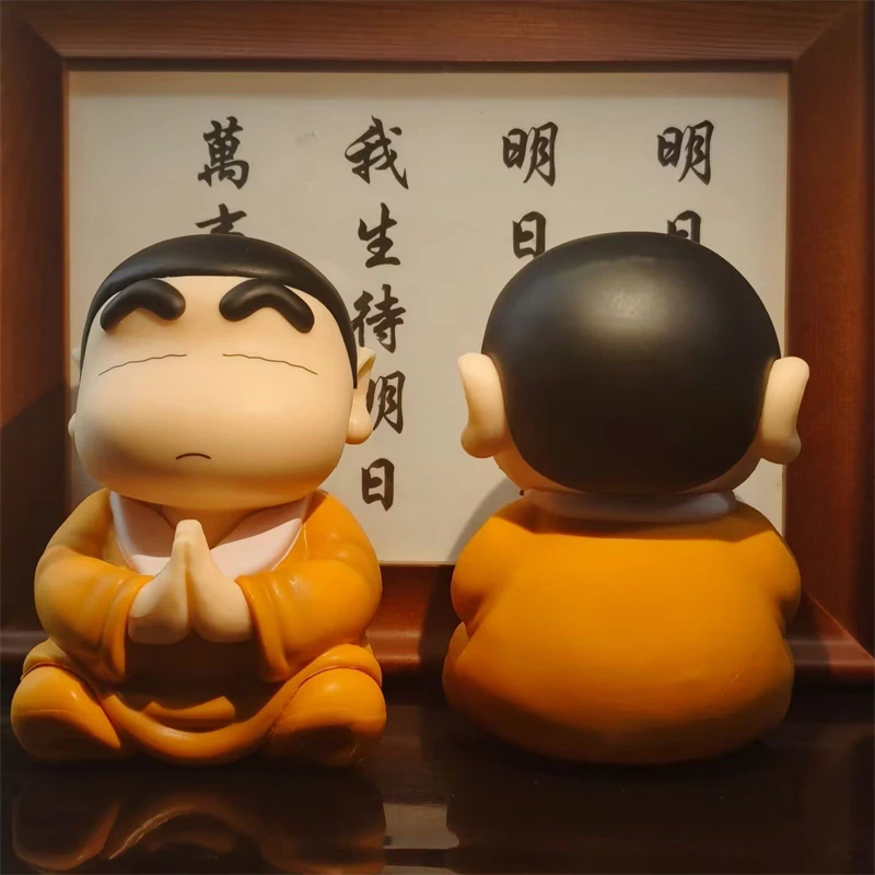 8cm Crayon Shin Chan Cos Buddha Good Luck Compassion Action Figure Funny Kawaii Doll PVC Model Toys Collection Children Gifts thumbnail 4