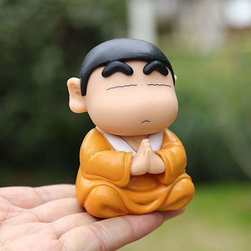 8cm Crayon Shin Chan Cos Buddha Good Luck Compassion Action Figure Funny Kawaii Doll PVC Model Toys Collection Children Gifts thumbnail 5