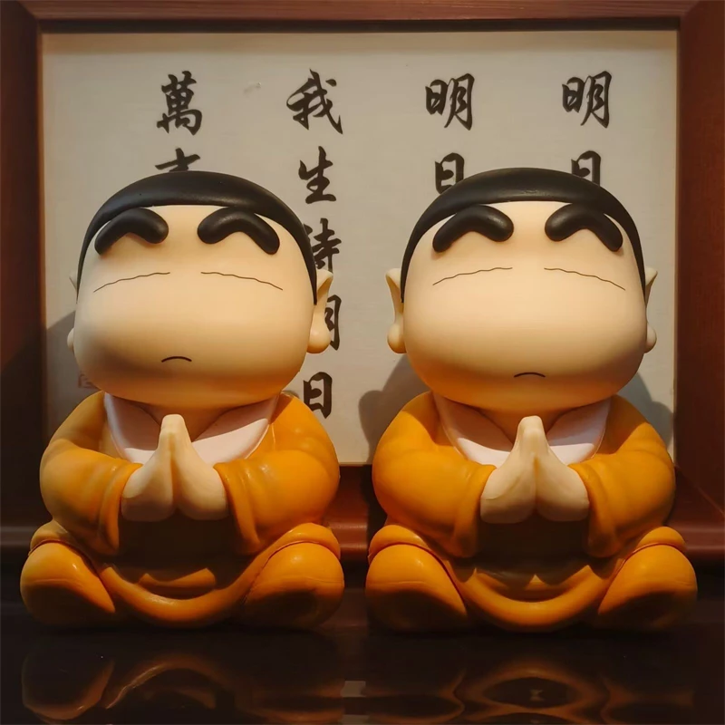 8cm Crayon Shin Chan Cos Buddha Good Luck Compassion Action Figure Funny Kawaii Doll PVC Model Toys Collection Children Gifts thumbnail 2