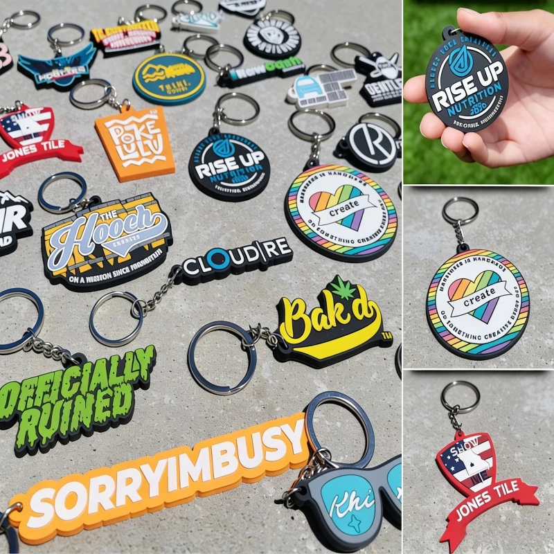 Custom PVC Keychain Customize Soft Rubber Keychain with Design and Logo DIY Silicone Key Chain Personalized PVC Keychain for Bag thumbnail 6