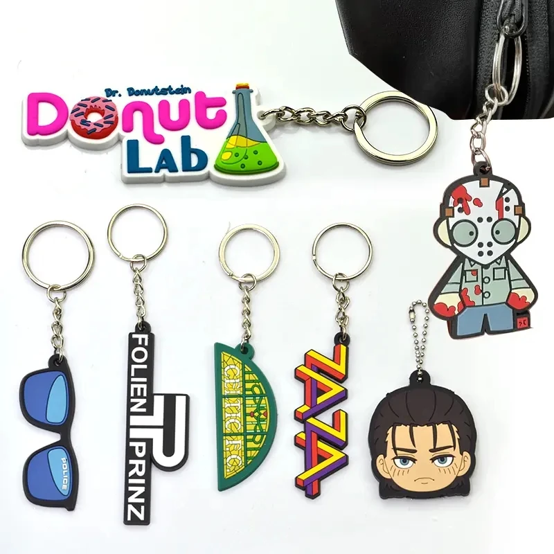 Custom PVC Keychain Customize Soft Rubber Keychain with Design and Logo DIY Silicone Key Chain Personalized PVC Keychain for Bag thumbnail 3