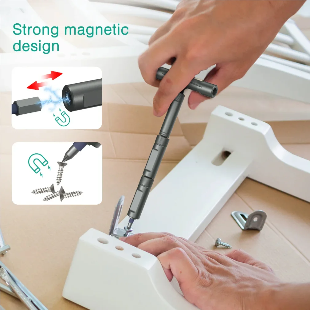 42 in 1 Magnetic Screwdriver Set DIY Ratchet Screwdriver Set Multi Bit Drive Set with Detachable Ratchet Handle for Compute thumbnail 6