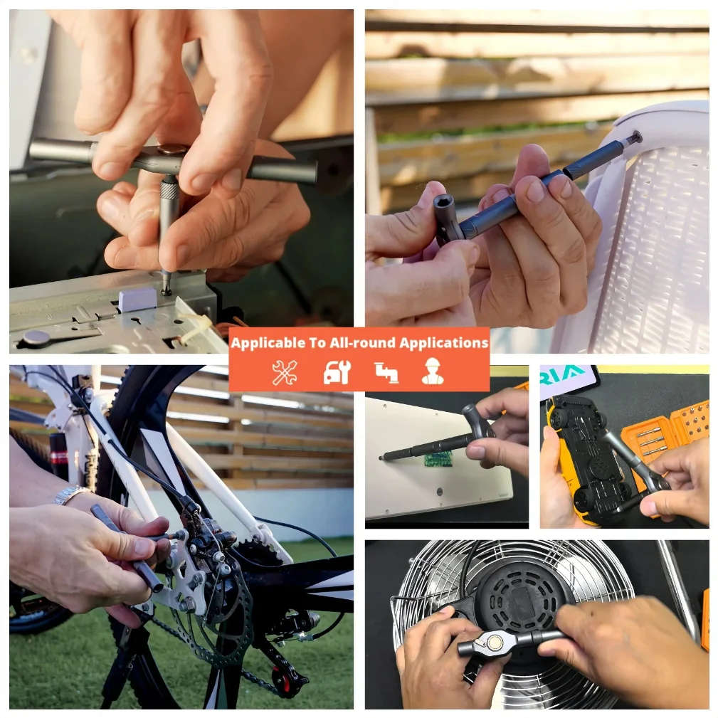 42 in 1 Magnetic Screwdriver Set DIY Ratchet Screwdriver Set Multi Bit Drive Set with Detachable Ratchet Handle for Compute thumbnail 5