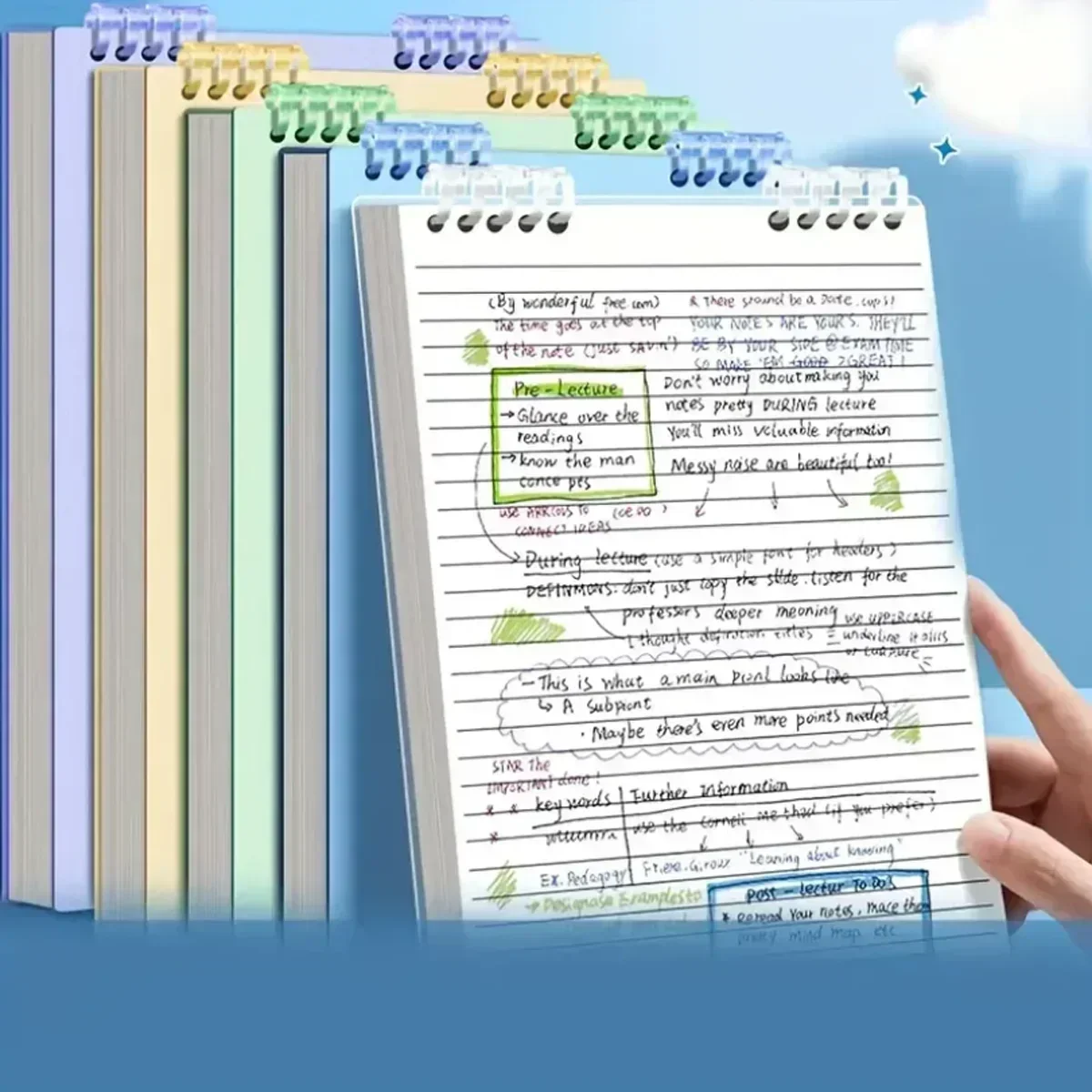 A5 Spiral Notebook - 60 Sheets Thick Paper, Loose-Leaf Binder with Lined Pages for Writing,School & Office Supplies Notebooks thumbnail 2
