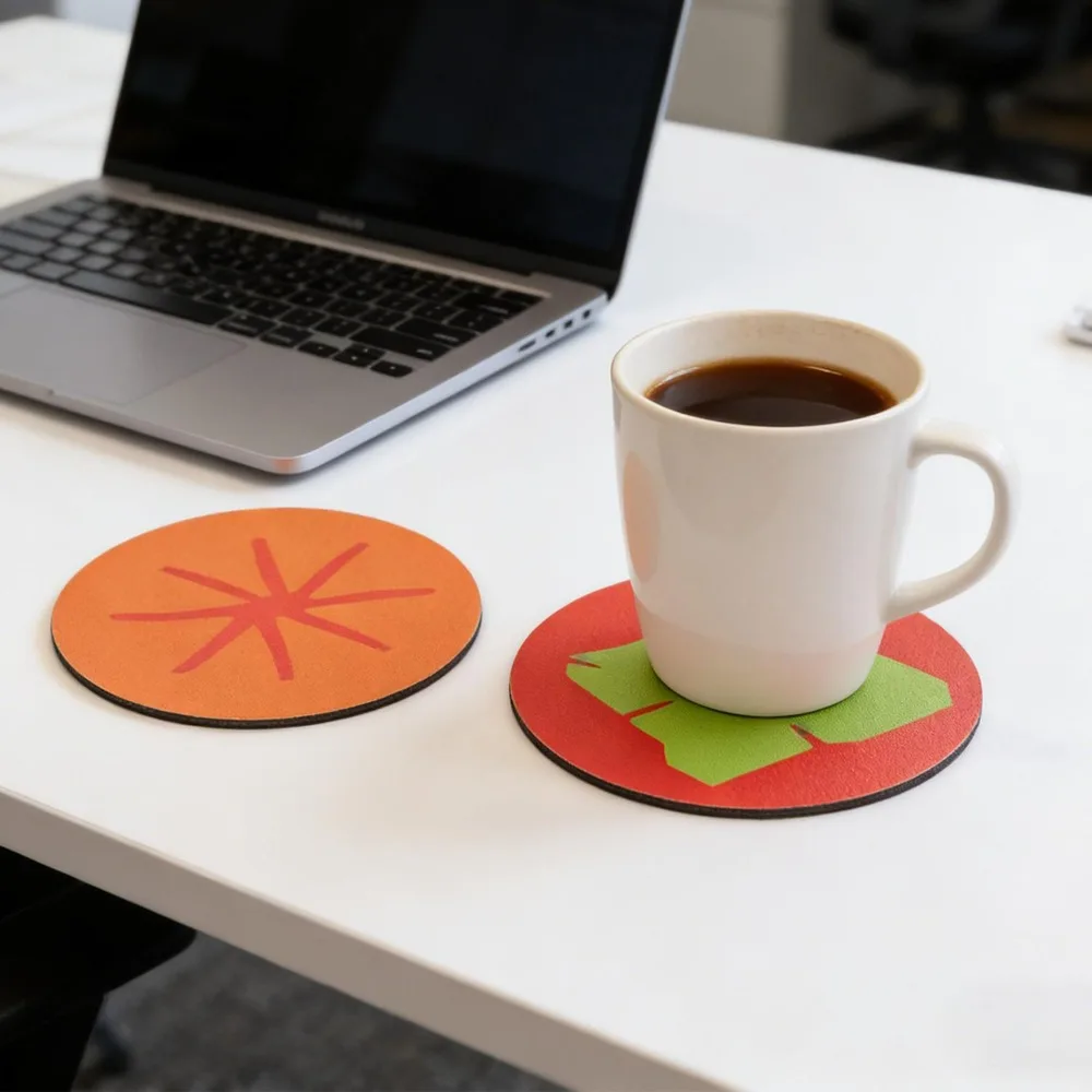 2pcs Cute Fruit Coaster Car Water Cup Slot PU Anti Slip Pad Universal Auto Interior Accessories Waterproof Fruit Print Drink Mat thumbnail 4