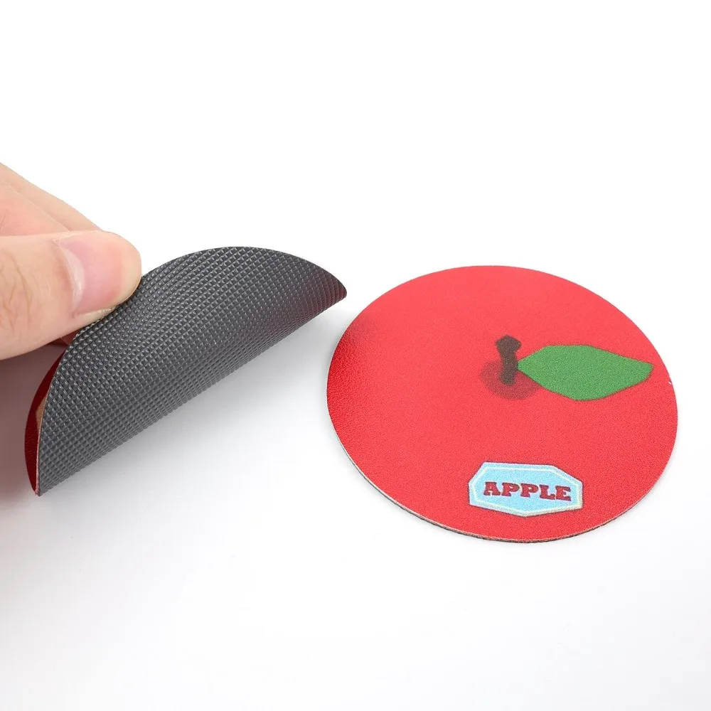 2pcs Cute Fruit Coaster Car Water Cup Slot PU Anti Slip Pad Universal Auto Interior Accessories Waterproof Fruit Print Drink Mat thumbnail 6