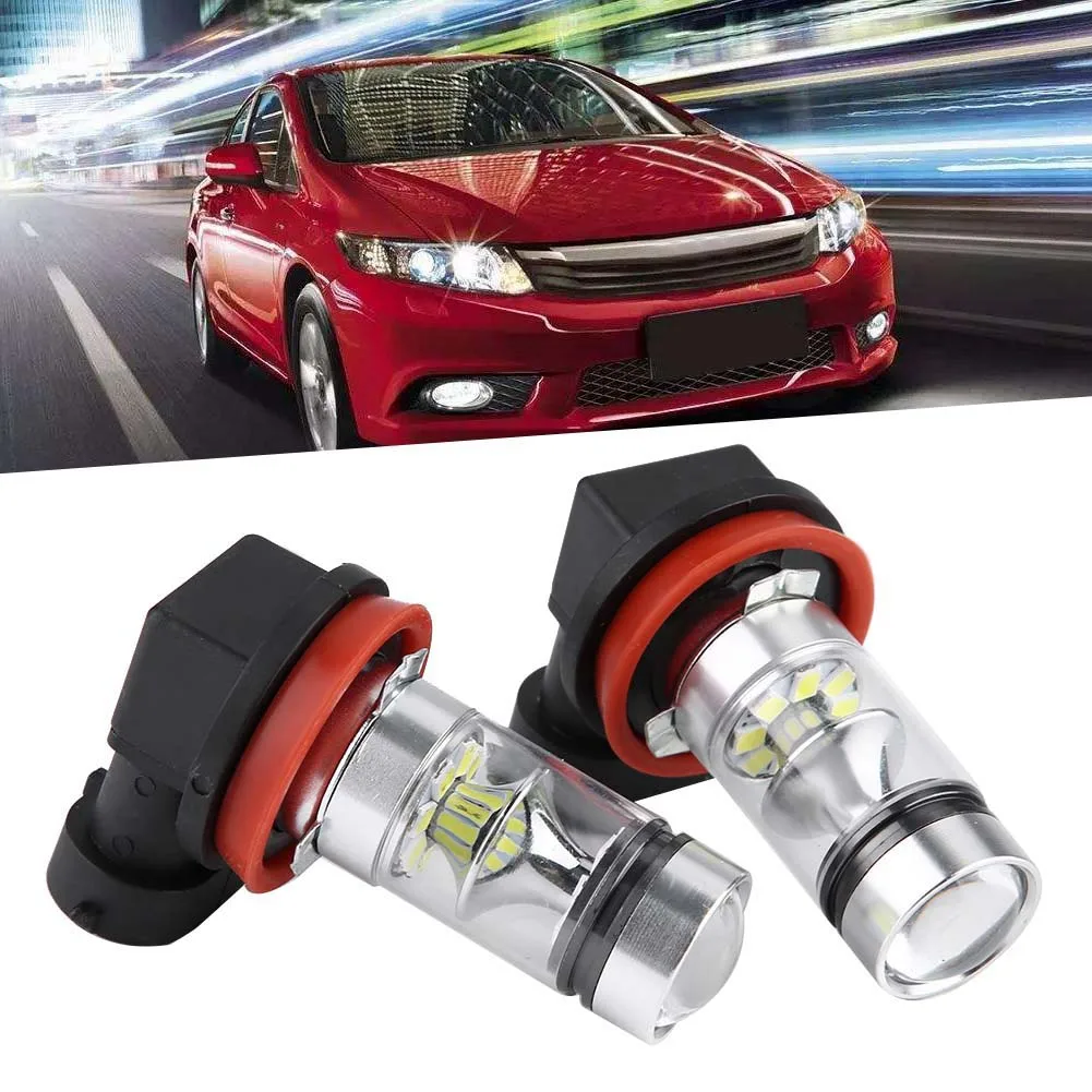 Car Fog Light 2x H8 H9 H11 6000K Super White 100W LED Headlight Bulbs Kit Fog Car Driving Light LED Headlight Fog Driving Light thumbnail 4