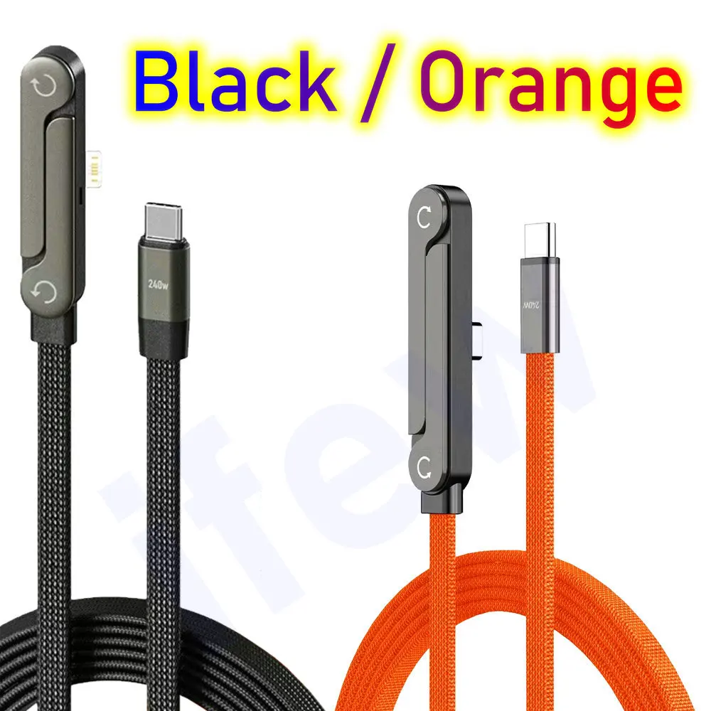 USB Type C Flat Charger Charging Cable C Kick Cable Stand With Invisible Support Foldable Phone Holder 240W Charge Wire Bracket thumbnail 3