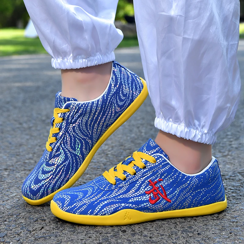 New style leather-faced couple casual sports shoes - men's Tai Chi shoes for practice water-resistant martial arts shoes