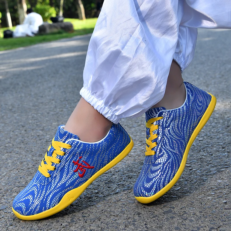 New style leather-faced couple casual sports shoes - men's Tai Chi shoes for practice water-resistant martial arts shoes thumbnail 2