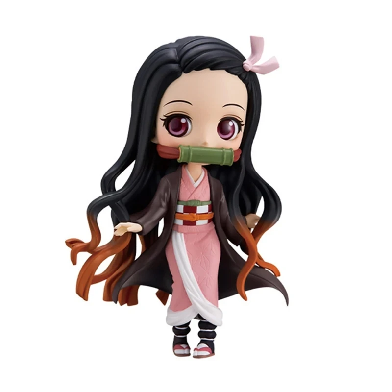 Kawaii Anime Demon Slayer Figure Nezuko Tanjirou Zenitsu Inosuke Kyoujurou GiyuuQposket PVC Model Toys children Gift thumbnail 6