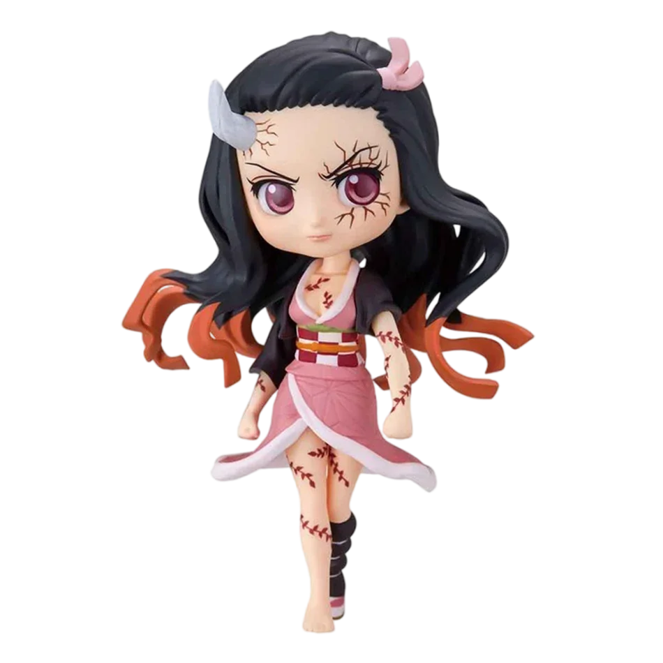 Kawaii Anime Demon Slayer Figure Nezuko Tanjirou Zenitsu Inosuke Kyoujurou GiyuuQposket PVC Model Toys children Gift thumbnail 5