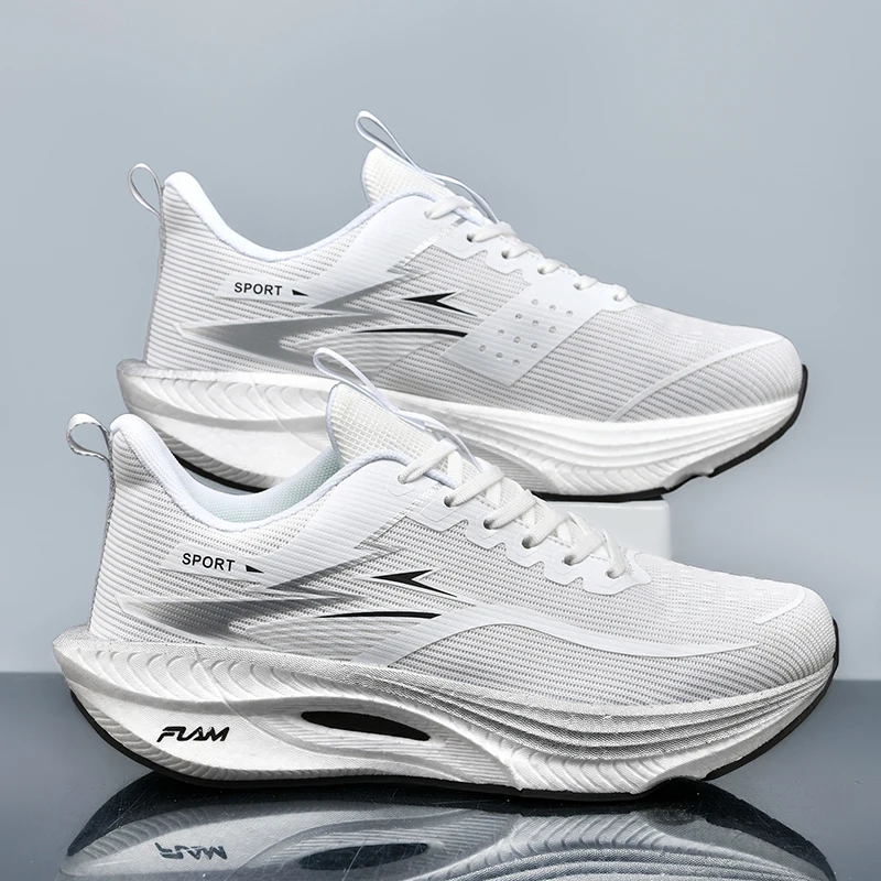 Marathon Men Sports Running Shoes Carbon Board Air Cushion Breathable Lightweight Women's Comfortable Athletic Nonskid Sneakers thumbnail 5